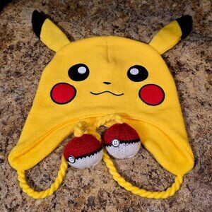 Hot Topic Pikachu Beanie hat with poke-balls Pokémon